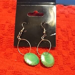 Elegant Green Dangle Earrings